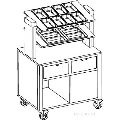 Прилавок для столовых приборов Metalcarrelli 6900.A20RAL